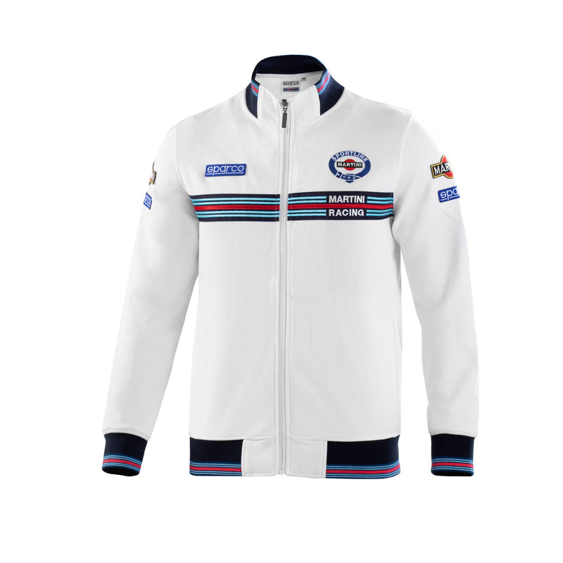 Sparco Martini Racing Full Zip Sweatshirt — White — view 1