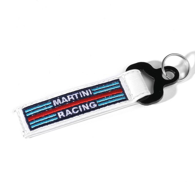 Sparco Martini Racing Leather Keyring - White