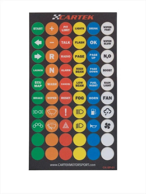 Cartek Multicolour Wireless Control Label Sheet