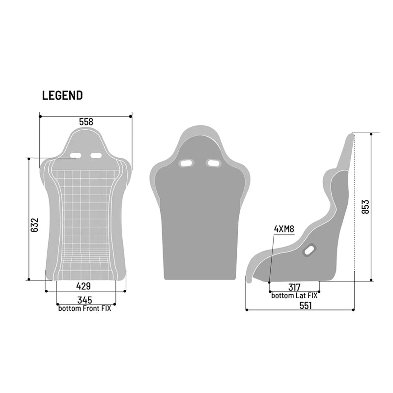 Sparco Legend Martini Racing-Sitz – Grau