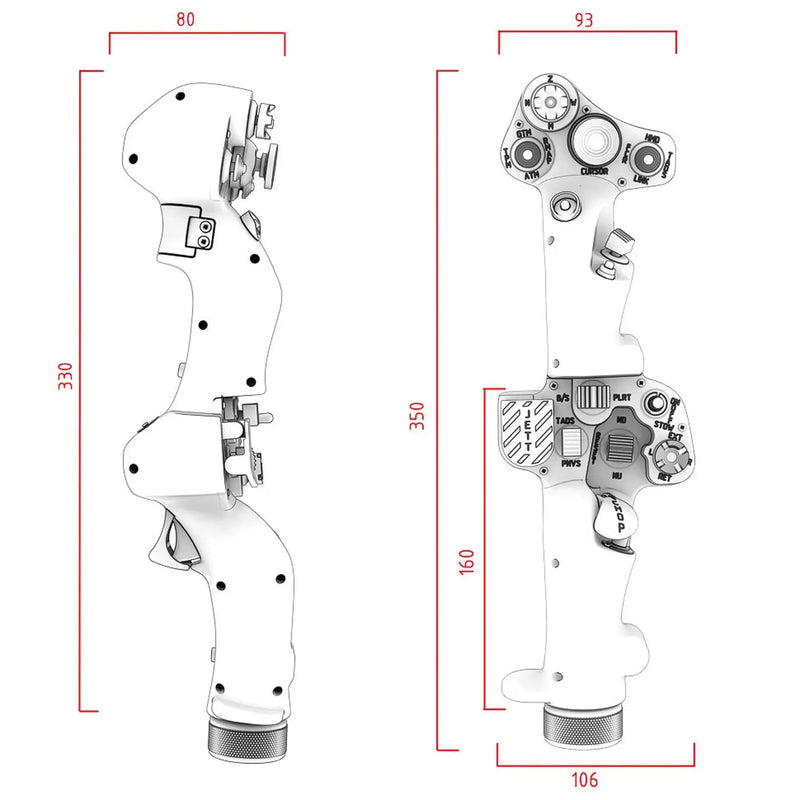 VIRPIL Controls Dual-SF Collective Grip, RGB (Two-Handed) – Black - Sim Race Webshop B.V.