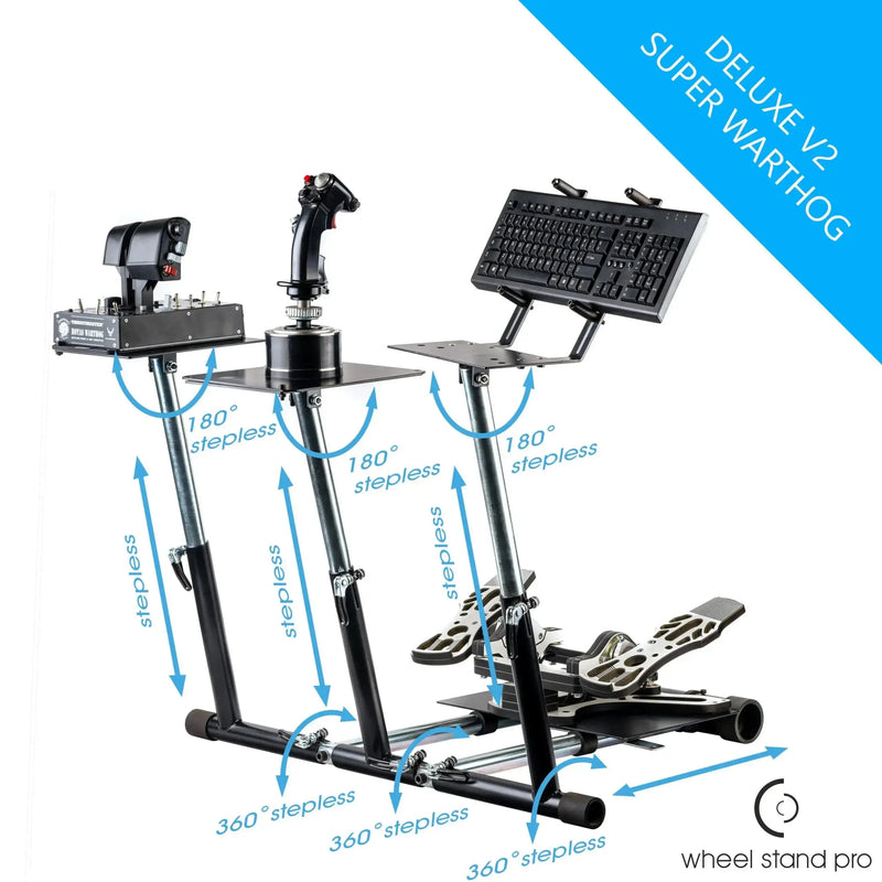 Wheel Stand Pro for Thrustmaster HOTAS WARTHOG™, Saitek X-55, X52/Pro, X65 – Deluxe V2 - Sim Race Webshop B.V.