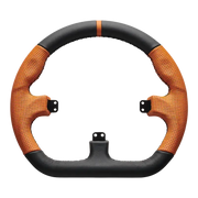 Asetek SimSports closed D orange leather rim - Asetek SimSports - Sim Race Webshop product image 1