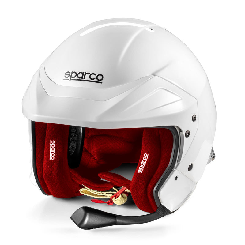 Sparco Flux RJ-i Helmet – FIA 8859-2024 – White/Red, XS