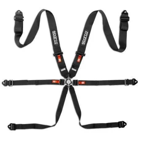 Sparco Competition H-3 Steel 2026 6-point racing harness - Black