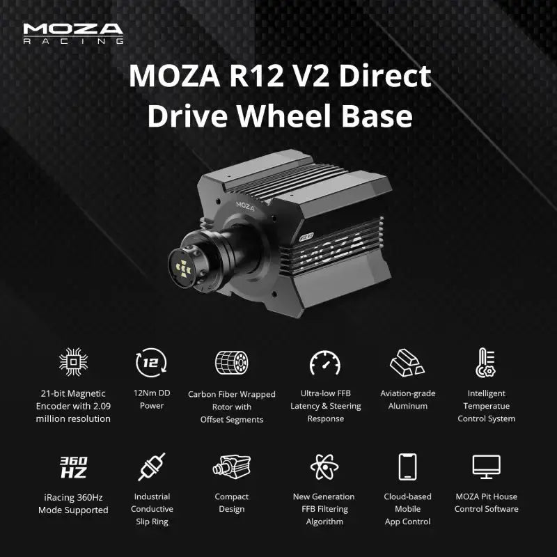 MOZA Racing R12 Direct Drive Wheel Base - V2 - MOZA Racing - Sim Race Webshop product image 6