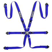 Sparco Competition H-2 Pull-Down Steel 6-Point Harness — Sky blue