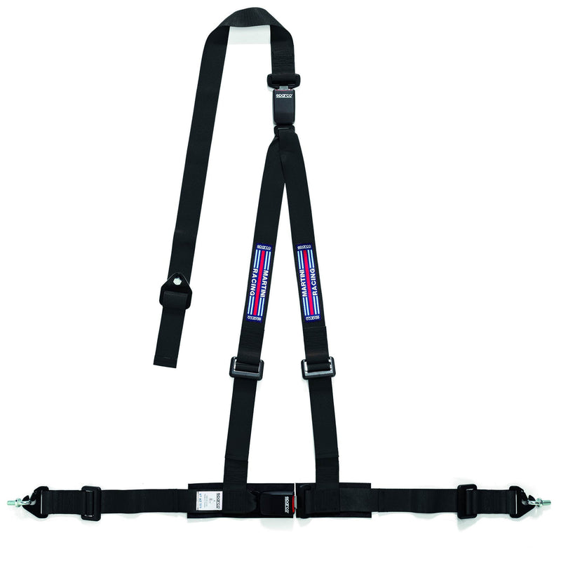 Sparco Club H-3M Dual Martini Racing 3-Point Harness — Black
