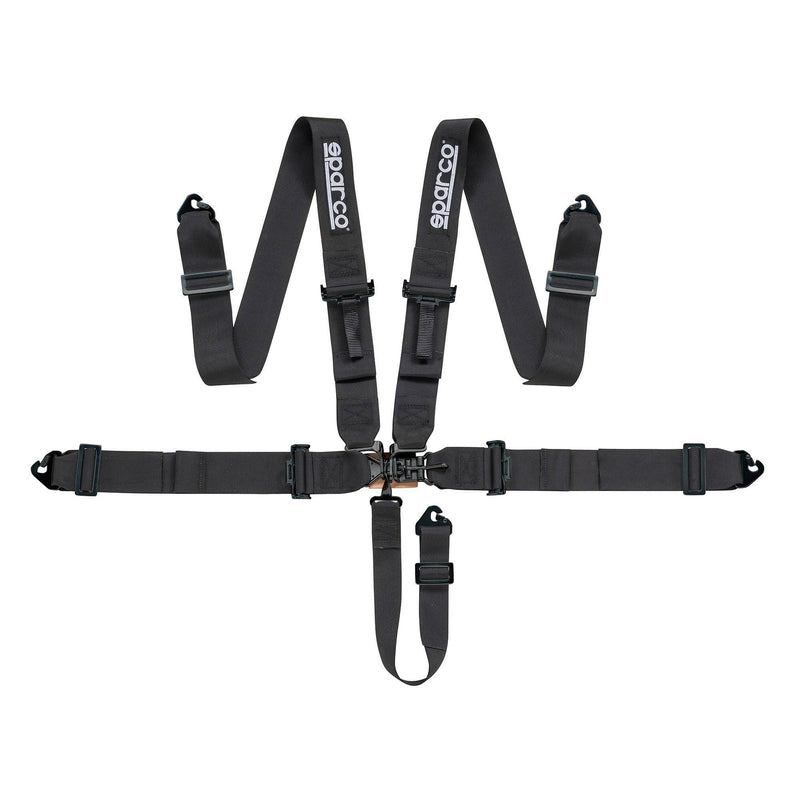 Sparco Sport H-5 SFI 5-Point Latch-n-Link Racing Harness — Black