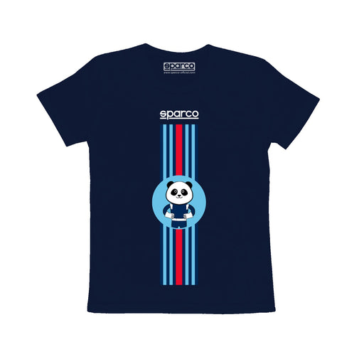 Sparco Stripes Design Kids T-Shirt - Navy — Navy blue