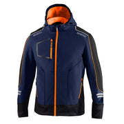 Sparco Tech York Softshell Jacket — navy blue/fluo orange