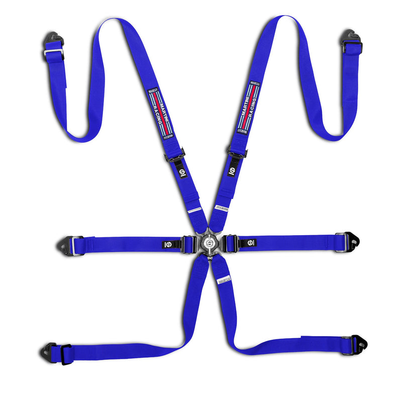 Sparco Competition H 6-Point Racing Harness - Martini Racing — Sky blue