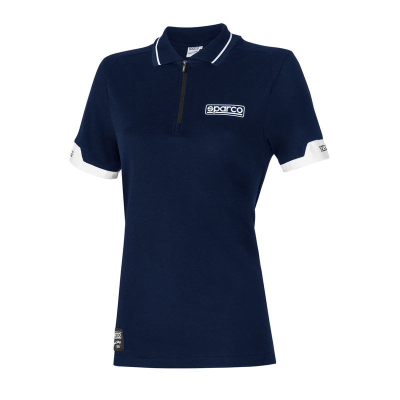 Sparco Zip Women’s Polo Shirt — Navy blue
