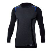 Sparco Base Layer K-Carbon Longsleeve — Black/Electric blue