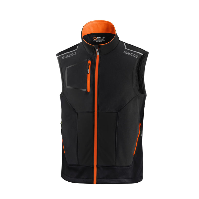 Sparco Tech Gilet Illinois — Black/Orange fluo