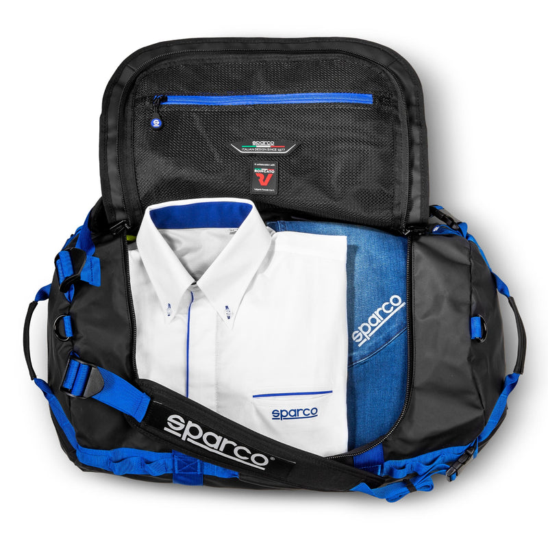 Sparco Dakar-S Duffel Bag - Black/Blue — Black/Light Blue