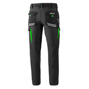 Sparco Tech Oregon Work Trousers — Grey/Green