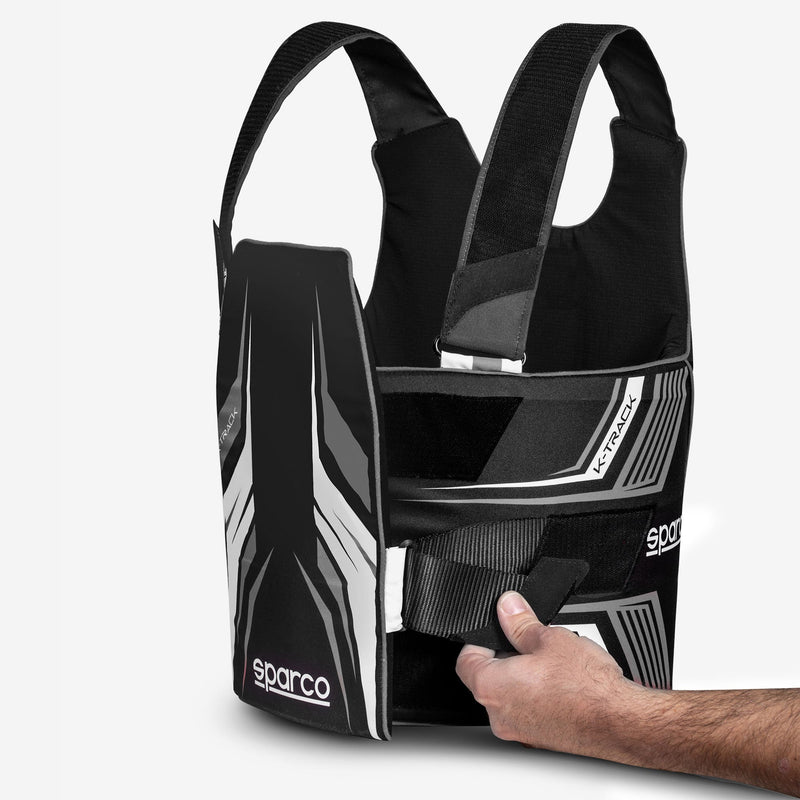 Sparco K-Track FIA Karting Rib Protector — Black/White