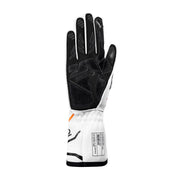Sparco K-Tide+ Karting Gloves — White/Fluorescent orange